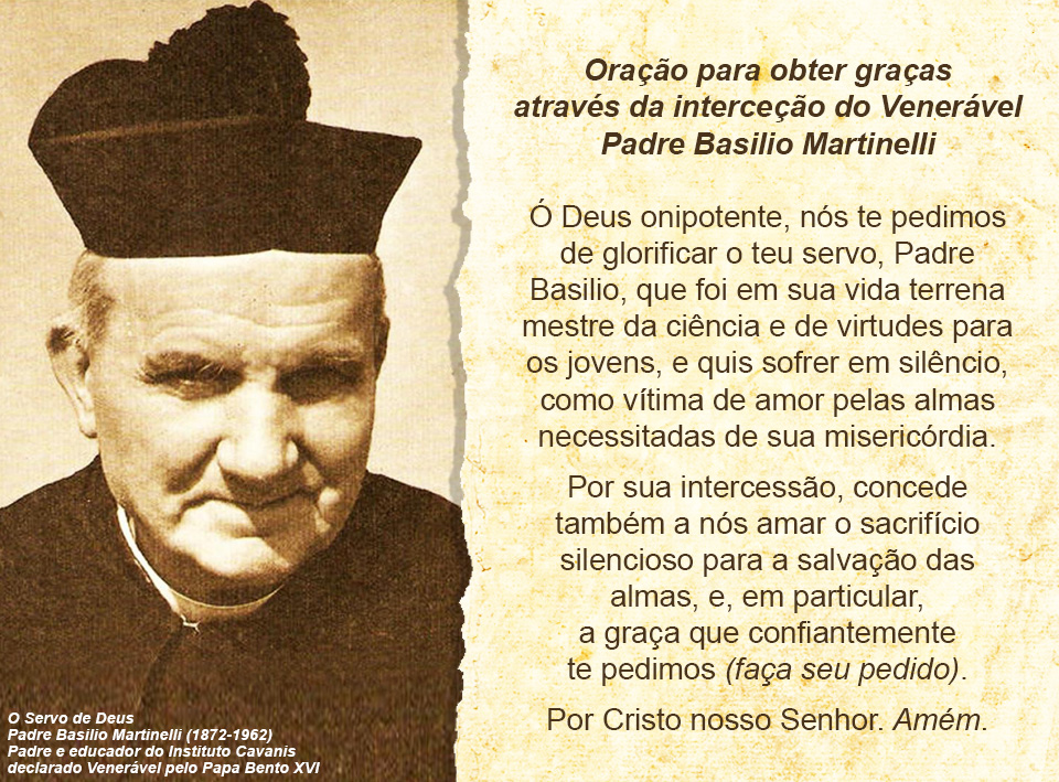 16 de março: Dies Natalis de Padre Basílio Martinelli